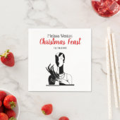 Kerstkunst deco-dame met parels zwarte bop servet (Insitu)