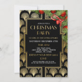 Kerstkunst Deco Gatsby Party Gold Twenties Kaart (Voorkant)