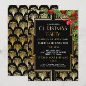 Kerstkunst Deco Gatsby Party Gold Twenties Kaart (Voorkant / Achterkant)