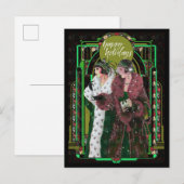 Kerstkunst Deco  Retro-dames Briefkaart (Voorkant / Achterkant)