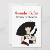 Kerstkunst Deco Woman die Pet handschoenen draagt  Kaart (Voorkant)