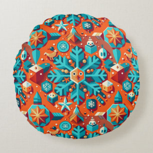 Kerstkunst gestileerde sneeuwvlok rond kussen