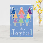 Kerstkunst Kleurrijke Moderne Cool Chic Vakantie Kaart (Gele Bloem)