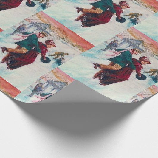 kerstkunst met rolkunst cadeaupapier (Hoek)