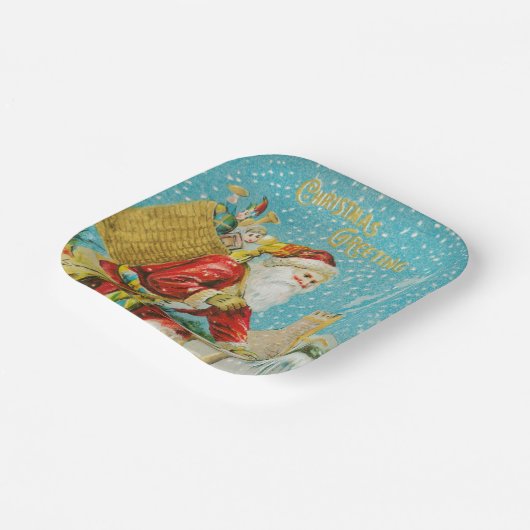  kerstkunst papieren bordje (Gebogen)