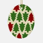 Kerstkunst Patroon Een kerstboom Keramisch Ornament (Rechts)