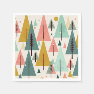 Kerstkunst Plant Kunst Een kerstboom Servet