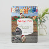 Kerstkunst, Polka-Dot Street Bedankkaart (Staand voorkant)