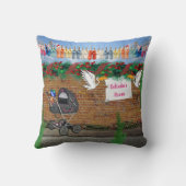 Kerstkunst, Polka-Dot Street Kussen (Achterkant)