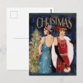 Kerstkunst van 1930 voor dames briefkaart (Voorkant / Achterkant)