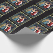 Kerstkunst van 1930 voor dames cadeaupapier (Hoek)