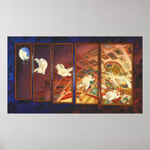 kerstkunst van kind - het Beer van Kerstmis Poster