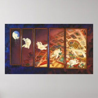 kerstkunst van kind - het Beer van Kerstmis Poster