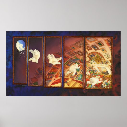 kerstkunst van kind - het Beer van Kerstmis Poster (Voorkant)