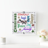 kerstkunst vierkante klok (Huis)