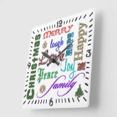 kerstkunst vierkante klok (Hoek)