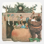  kerstkunst vierkante sticker (Voorkant)