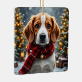 Kerstkunst voor Beagles Keramisch Ornament (Rechts)
