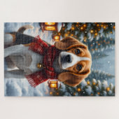 Kerstkunst voor Beagles Legpuzzel (Horizontaal)