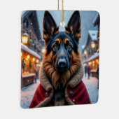 Kerstkunst voor Duitse herder Keramisch Ornament (Rechts)