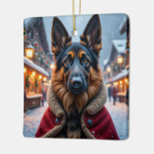 Kerstkunst voor Duitse herder Keramisch Ornament (Links)