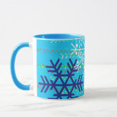 Kerstkunst Winter Mok Cup in Aqua Blue Snow (Links)