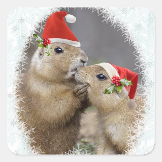 Kerstkus Sticker (Voorkant)