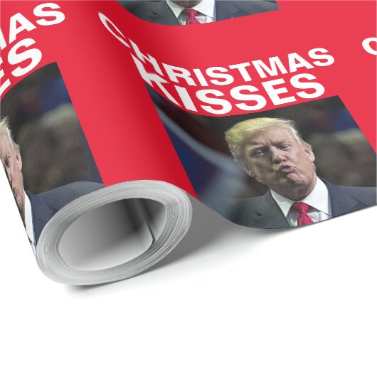 Kerstkus van DONALD TRUMP grappig Cadeaupapier (Rol Hoek)