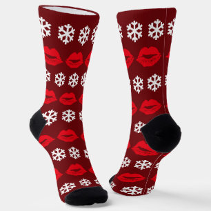 Kerstkussen en sneeuwvlokken Schattige Feestelijk Sokken