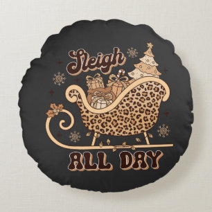 Kerstkussen in cheetah-stijl rond kussen