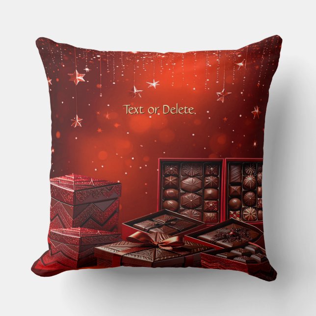 Kerstkussen met chocolade snoep kussen (Voorkant)