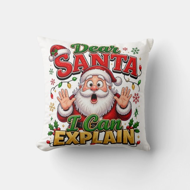 Kerstkussen met de tekst 'Lieve Kerstman, ik kan h Kussen (Voorkant)
