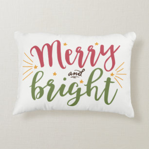 Kerstkussen met glinsterende 'Merry & Bright' acce Accent Kussen