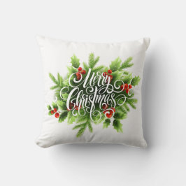 Kerstkussen met hulst kussen
