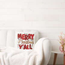 Kerstkussen met Illustratie van Kerstman