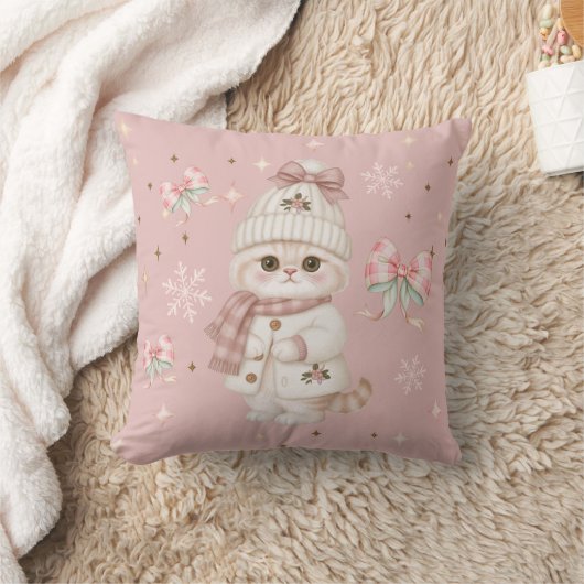 Kerstkussen met knuffelkat kussen (Deken)