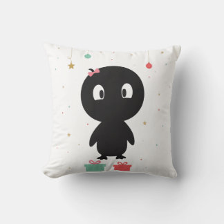 Kerstkussen met pinguïn kussen