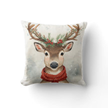 Kerstkussen met rendieren voor de feestdagen