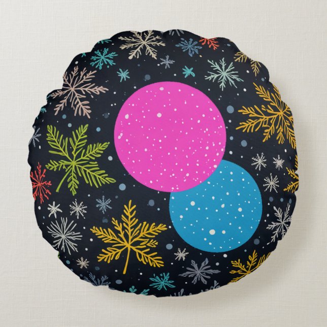 Kerstkussen Rond Kussen (Voorkant)