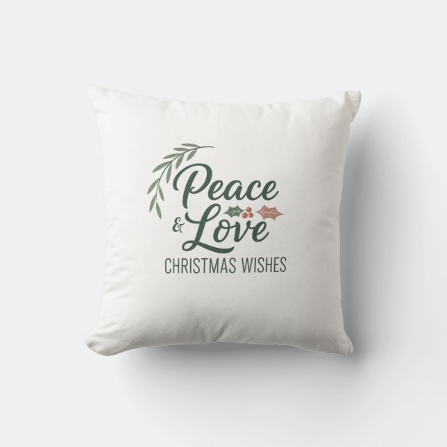 Kerstkussen 'Vrede & Liefde' Kussen (Voorkant)