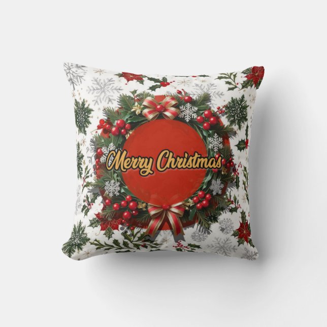 Kerstkussens met sneeuwvlokken kussen (Voorkant)