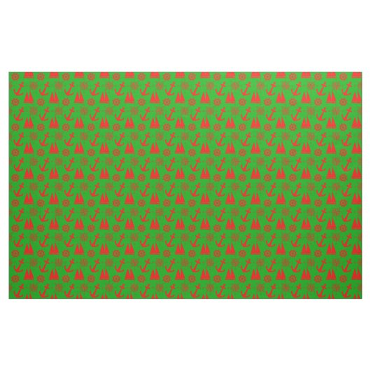 Kerstkust Nautical Pattern Stof (Yard (91,4 cm))