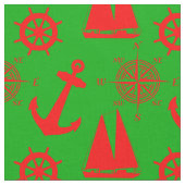 Kerstkust Nautical Pattern Stof (Close Up)
