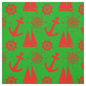 Kerstkust Nautical Pattern Stof (Swatch)