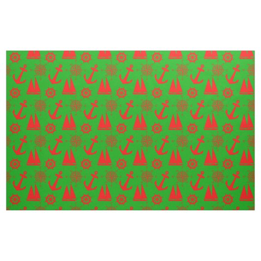 Kerstkust Nautical Pattern Stof (Fat Quarter)