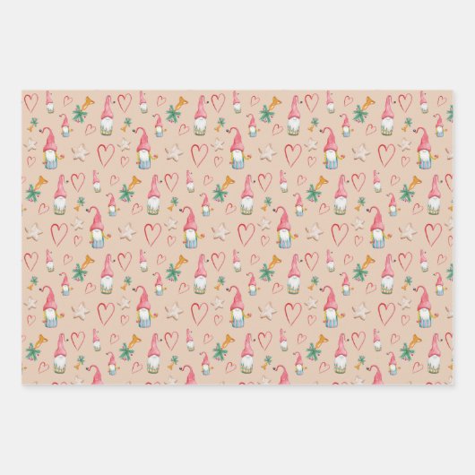 kerstkutnoma's in liefde inpakpapier vel (Voorkant 3)