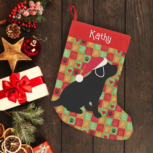 Kerstkwart zwarte labrador Puppy Kleine Kerstsok