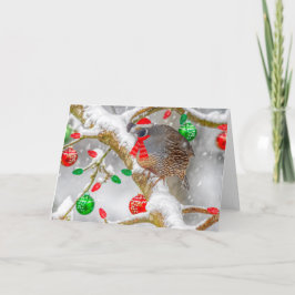 Kerstkwartel Feestdagen Kaart