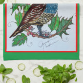 Kerstkwartel Holly Theedoek (Gevouwen)