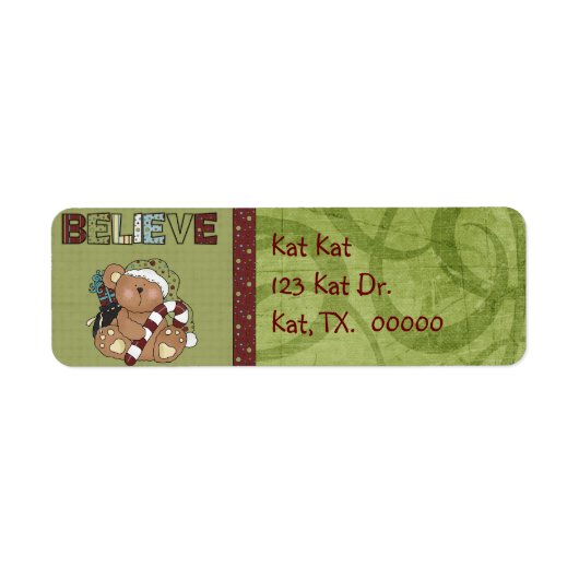 kerstlabel Beer retouradres Etiket (Voorkant)